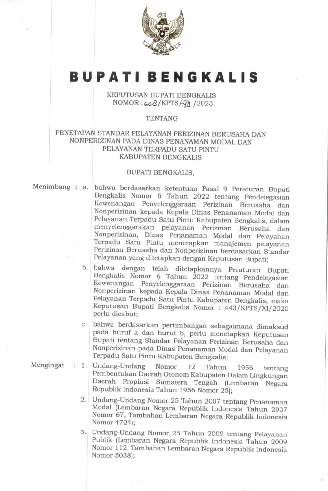 Standar Pelayanan